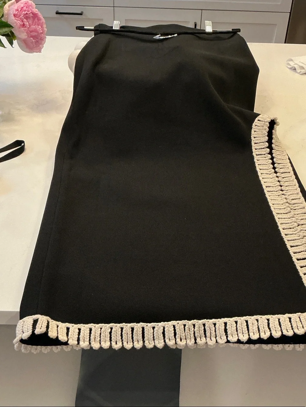 Black Skirt with Cream Trim — Women Skirt Set - Picture 1 of 7